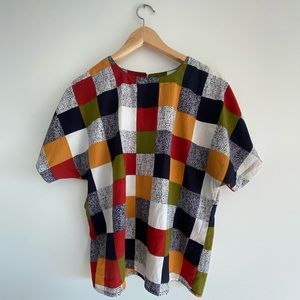 Nicola Patchwork Mixed Print Blouse